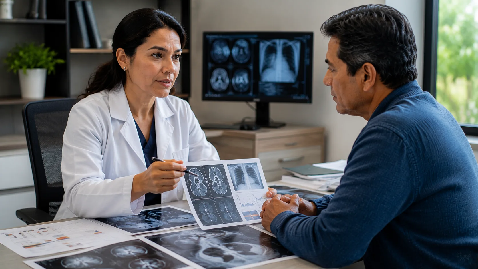 Profesional revisando una radiografía médica